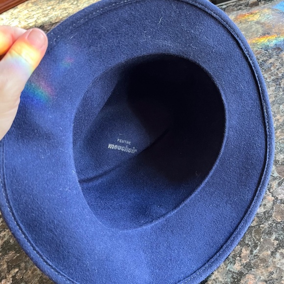 Vintage Navy Feutre Felt Hat with Feather - Picture 6 of 7